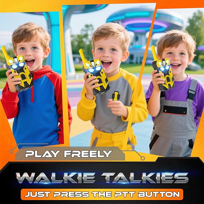 Hornet Transform Toys Walkie Talkies for Kids 2 Pack Robot - 2500FT Range with Cool Light Effects, Birthday Gifts for Boys Girls Ages 3-12, Outdoor Camping Gear, Toddler Toys for Indoor Outside Play