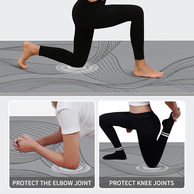 PAIDU Large Yoga Mat-72’x36’x0.4’ Extra Width ＆ Thick,Comfortable,Non-Slip Exercise Mat-Works Great on All Floor for Stretching,Yoga Studio,Gym or Home Workouts