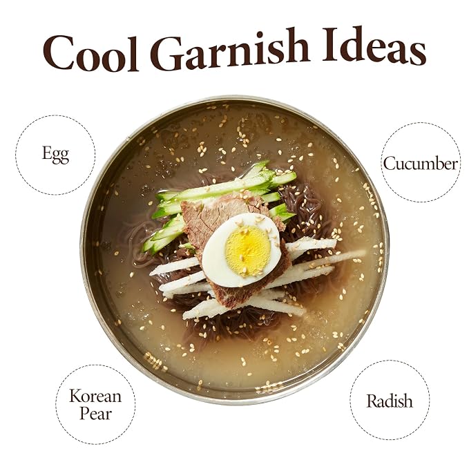 Wang Korean Cold Noodle Naengmyeon with Arrowroot, Simple and Savory, 22 Ounce, 4 Servings