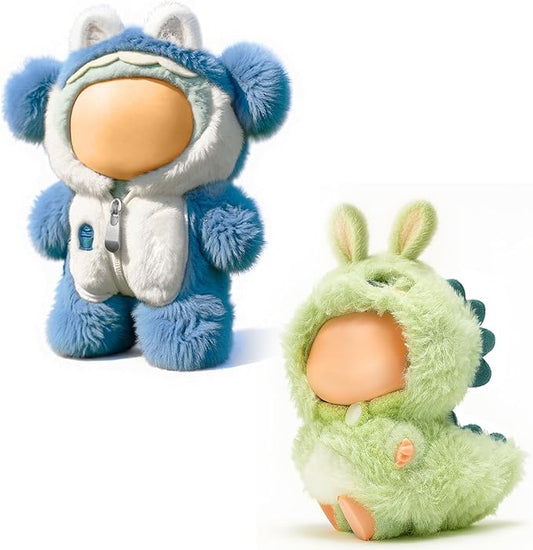 (2-Pack) 17cm Doll Clothes Set, Plush Dinosaur and Shark Outfits for 17cm Dolls, Soft and Stylish One-Piece Dress Up Doll Clothes, Adorable and Cute Clothing with Cozy Texture and Fun Design