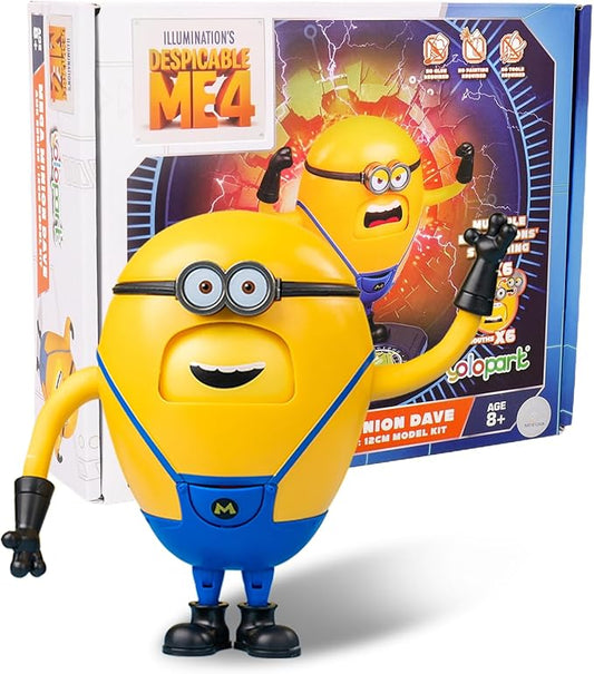 Minions Toy Despicable Me 4 Toys, 4.7 Inch Mega Dave Action Figures,6 Changeable Facial Expressions with Hidden Pocket Minion Model Kits, Gifts for Kids Ages 8 Years & Older