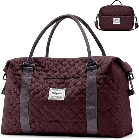 Travel Duffel Bag, Carry On Overnight Weekender Bags for Women | Travel Bag with Wet Pocket & Trolley Sleeve, For Spirit Airlines 18x14x8 Personal Item Bag