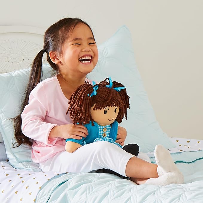 Let's Make Memories Personalized Rag Doll - Mini-Me Doll - Doll for Girls - Toy for Girls - Light Brown Hair