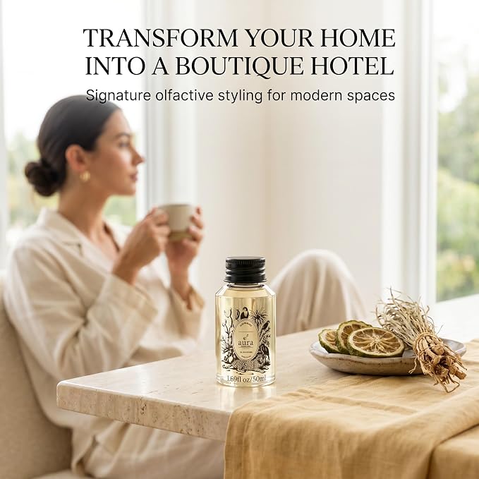 Aura Saint Tropez | Bergamot, Rosewood & Vetiver Fragrance Oil for Diffusers - Inspired by Bul.geri Homme | 1.7 fl oz (50ml) | Clean Woody Luxury Scent | Aromatherapy | Home & Office