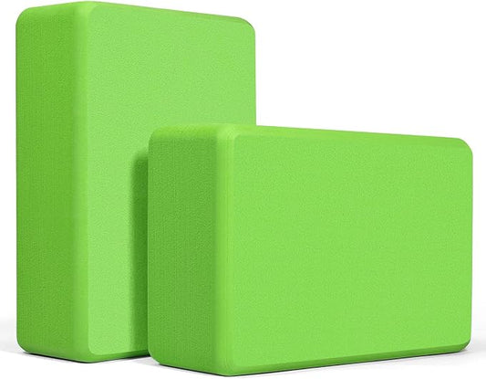 Yoga Blocks 2 Pack, Premium Yoga Brick Foam Blocks to Improve Strength, Flexibility & Balance, Light Weight - Safe and Stable Support for Yoga, Pilates, Meditation & Stretching
