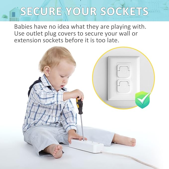 4our Kiddies Baby-Proof Outlet Covers - Child Safety Electric Plug Protectors to Prevent Power Shock (32 Pack)