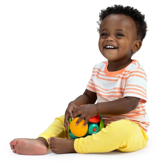 Bright Starts Wobble Bobble Activity Ball Toy, Baby & Toddler Crawl Toy, Interactive Sounds & Textures, Ages 3 Months+