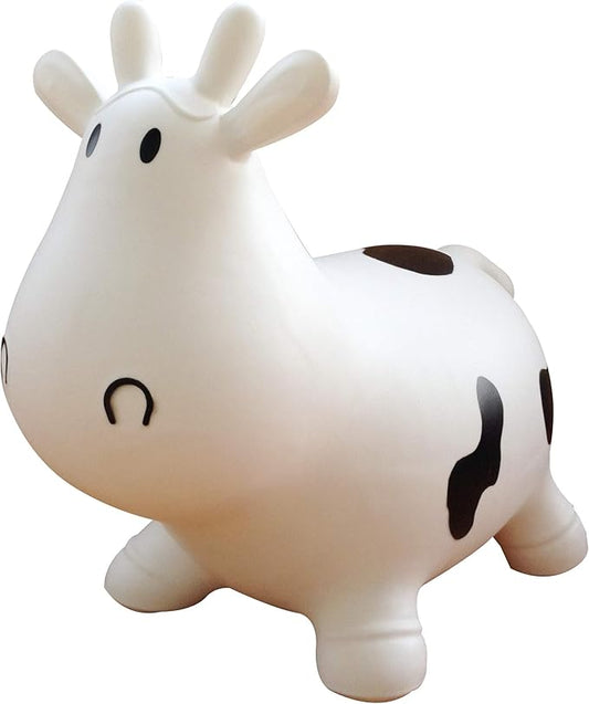 AppleRound Inflatable Ride-on Bouncy Animal Hopper – Horse, Cow or Unicorn – Kids Space Hopper Bouncer with Hand Pump – Jumping Toy for Indoor/Outdoor Play