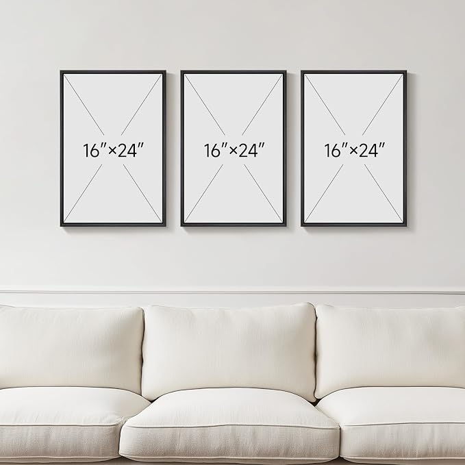 3D Textured Framed Brown and White Abstract Wall Art Set, 3 Piece 16x24 In | Solid wood frames, sculptural relief details, deep brown and ivory tones, ready to display in bedroom living room and dining