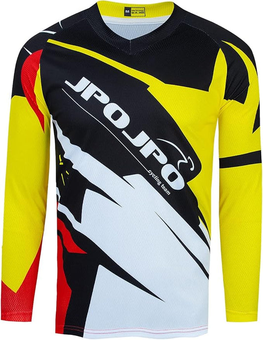 Boy Girl Cycling Jersey Kids Mountain Bike Motocross Long Sleeve Shirt Biking Tops 4-14 Years