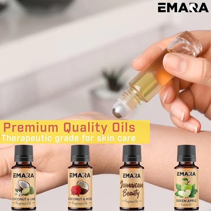 EMARA All Natural Fruity Coconut & Lime Essential Oil for Diffusers, Skin Care, Aromatherapy Fragrance Oil, Organic Therapeutic Grade 15 mL (1/2 fl oz)
