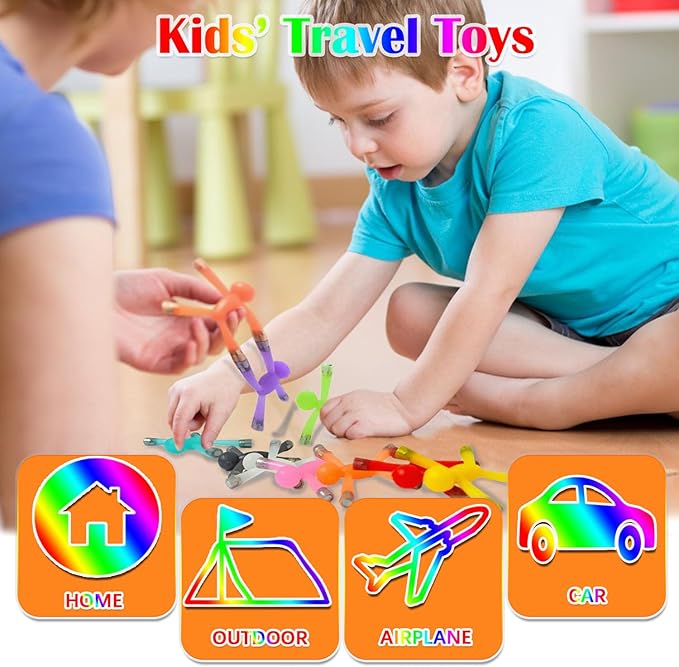 Mom&Myaboy 10PCS Mini Man Magnetic Toys, Translucent Novelty Rubber Magnet Men Fridge Magnets Humanoid Magnetic Kids Travel Birthday Gifts (Transparency)