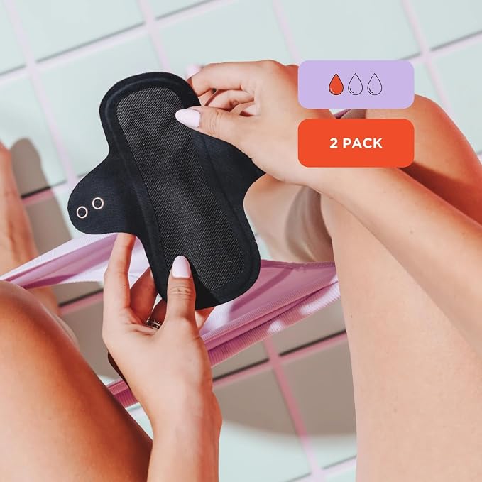 Reusable Panty Liners Fresher Than A Daisy 2 Pack Ultra Thin Leakproof Quick Wick Dry Gusset Technology Washable Oeko TEX Certified Breathable Adjustable Snap Fasteners Women Essentials