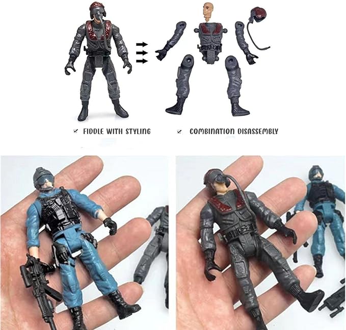 Army Men VS Zombie Action Figure Toys Realistic Battle Scene Zombie Playset Collections Christmas Halloween Toys Gifts Decoration for Boys Adults Kids (12PCS)