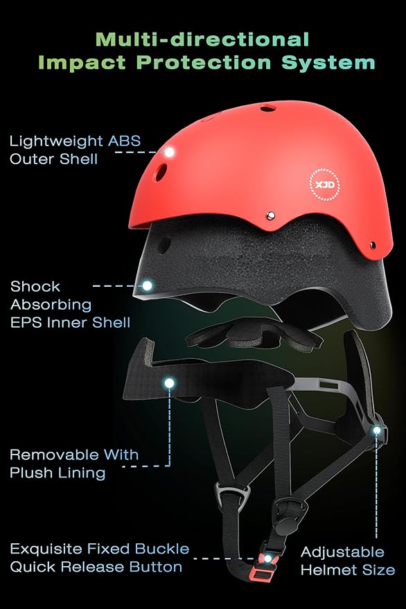 XJD Kids Bike Helmet,Multi-Sport Protective Gear Set for 3-5-8-14 Years Boys Girls with Knee and Elbow Pads Wrist Guards fit Roller Skates,Cycling,Skateboarding,Christmas Birthday Gifts for Kids
