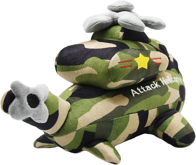 Soft Attack Helicopter Stuffed Gunship Toy Super Cute Plush Chopper Excellent Gifts for Kids or Birthday Party 13 Inches
