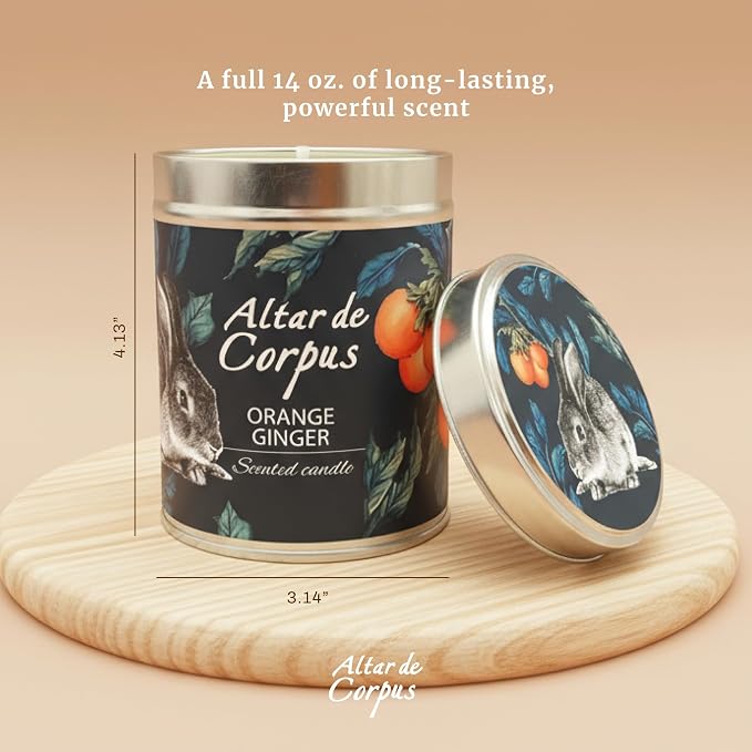 14 Oz Spring Candles for Home - Large Candle Orange Ginger - Mothers Day Gifts - Luxury Candles for Men - Premium Soy Candle Blend - Bathroom Decor