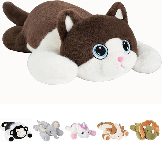 Weighted Stuffed Animals Cat - 25" Big Toy Pillow Plushie Gifts for Kids Boys Girls & Adults, 5 lbs Ultra-Soft Washable Plush Pillowfort