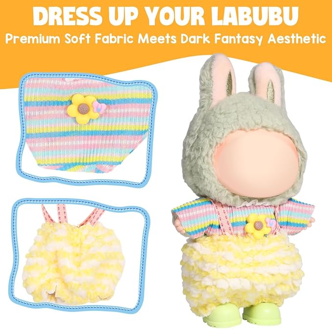 AICase for 17cm Doll Clothes/Outfit,Clothing Set for 17cm Doll,3 Piece Set Hat Clothing,Boys and Girls Stylish Adorable Clothes Accessories_06