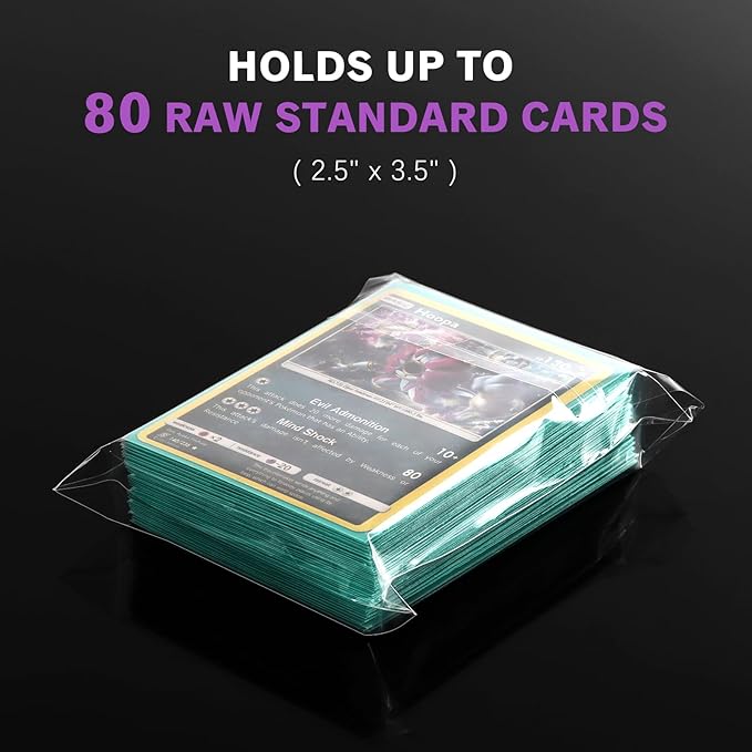 Oversized Team Bags for Trading Cards - Large Size Resealable Card Sleeves Perfect for 80 Loose Cards, 35PT to 360PT Toploaders & Magnetic Card Holders, Semi Rigid Card Holder Storage(500 Count)