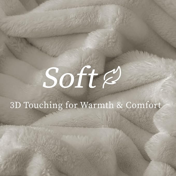 BEDELITE Striped Fleece Throw Blanket, Light Grey, 50"x60" | 300GSM Microfiber Fleece, Soft Cozy, Lightweight Warm, Double-Sided Plush, Machine Washable, Gift, Room Decor, for Couch Sofa