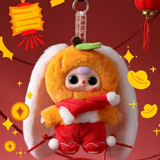 Baby Three New Year Series Vinyl Plush Doll, Cute Cartoon Mystery Model Collection Plush Toy, Birthday for Friends Kids, Random 1pc