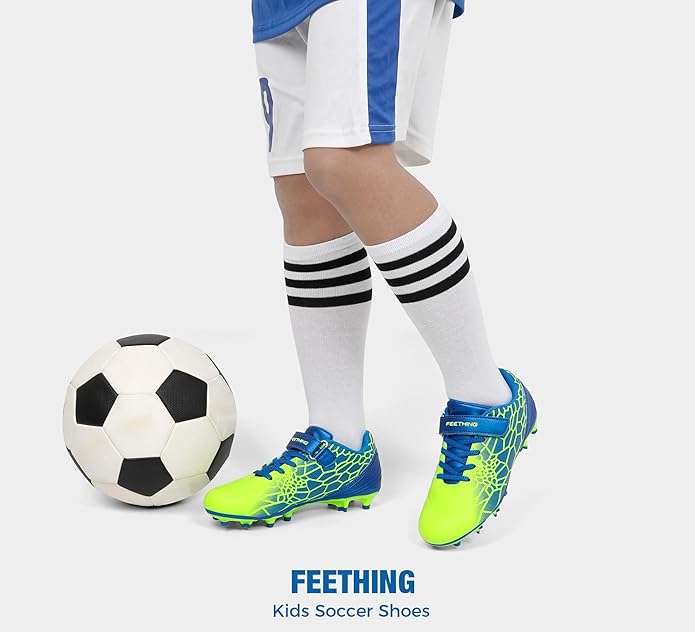 Kids Soccer Cleats for Boys Girls Soccer Shoes Firm Ground Youth Lightweight Athletic Training Football Cleats for Little/Big Kid