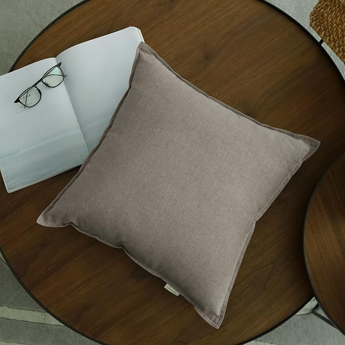 Jeanerlor Solid Cotton Linen Decoration 18"x18" Throw Pillow Cushion Case Special Pillow Cover Delicate Decorative Pillowcase for Couch/Bed/Chair,(45 x 45cm), Gray