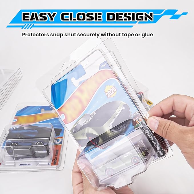30 Pack Clear Protector Cases for Hot Wheels Storage, Clamshell Plastic Cases for 1:64 Scale Models Hot Wheels Display, 0.6mm Thick PET Vehicle Blister Pack Cover Cases