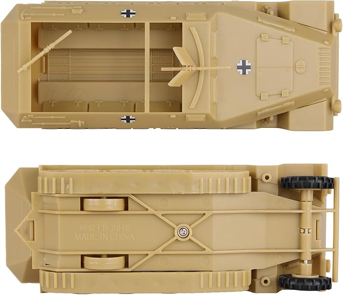 BMC CTS WW2 German Hanomag Halftrack - 5pc Tan Plastic Army Men Armored Vehicle