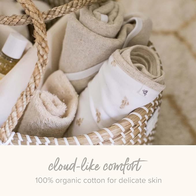 Burt's Bees Baby Washcloths for Infants, 100% Organic Cotton, Soft and Absorbent Knit Terry Face Towel, 9 x 9 in, 3-Pack