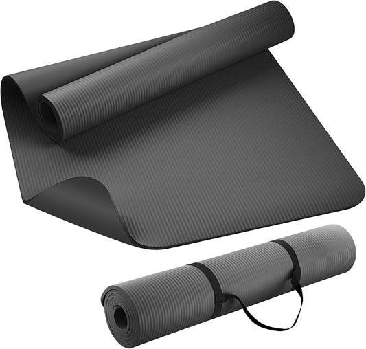 KEEP Extra Thick NBR Yoga Mat for Women & Men, 10mm Thick, 72”x32” Large Exercise Mat with Non-Slip Workout Mat for Yoga, Pilates, Stretching, Meditation – Wide & Cushioned Fitness Mat