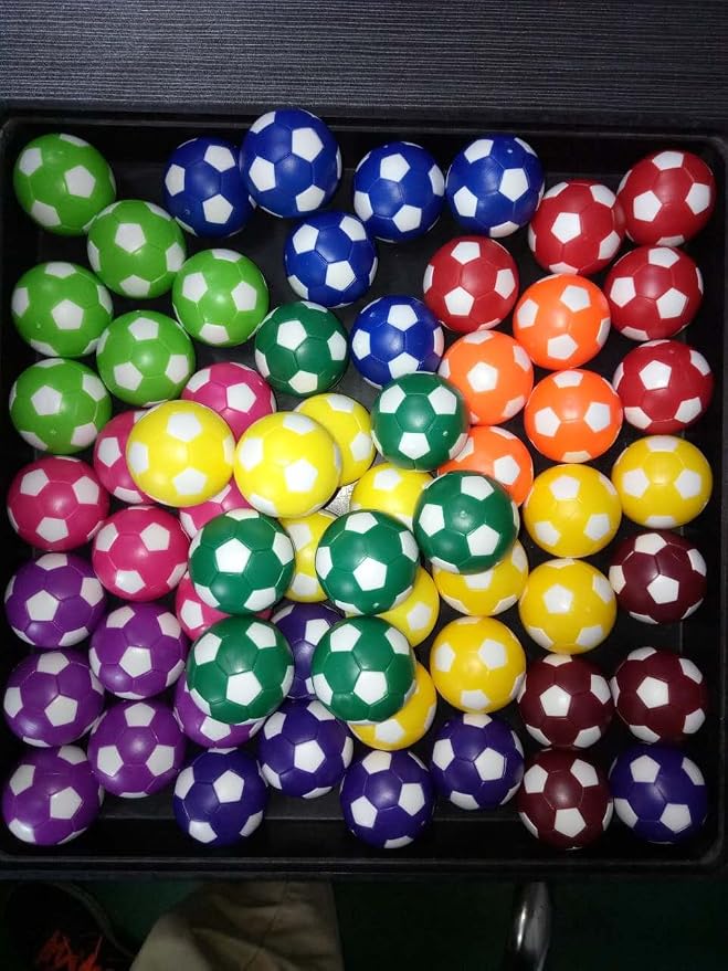 PGYUD Table Soccer Balls 36mm(1.42 Inch), 12 Pack Foosball Replacement Balls – Multicolor Mini Foosballs for Standard Tables,Foosball Table Balls