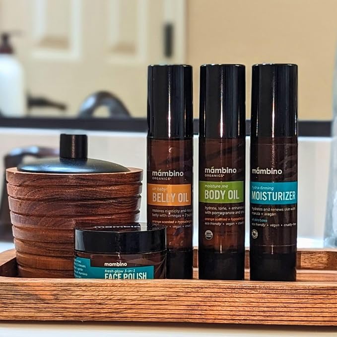 Mambino Organics Second Trimester Set – Skincare Pregnancy Gift Box - Body Oil, Shea Butter, Maternity Essentials
