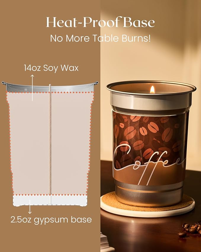 M&SENSE Hot Chocolate Scented Candles, Soy Wax 16.2oz | 100 Hours Long Lasting Clean Burn, Organic Cocoa, Non Toxic, Large Fall Seasonal, Holiday Aromatherapy Gifts for Women
