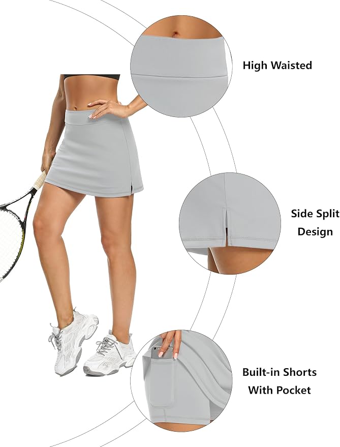 LouKeith Tennis Skirts for Women Golf Athletic Activewear Skorts Mini Summer Workout Running Shorts with Pockets