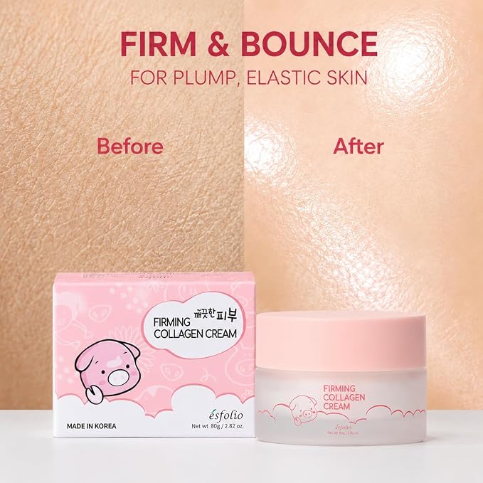 esfolio made in Korea Collagen Nourishing Cream 2.82 Oz, Daily Facial Moisturizer with Collagen, Lightweight Face Cream for Soft and Comfortable Skin, Fast Absorbing Korean Skincare