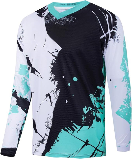 Weimostar Dirt Bike Jersey Youth Long Sleeve Off-Road Motocross Downhill Cycling t Shirt MTB Bicycle Biking Top for Boy Girl