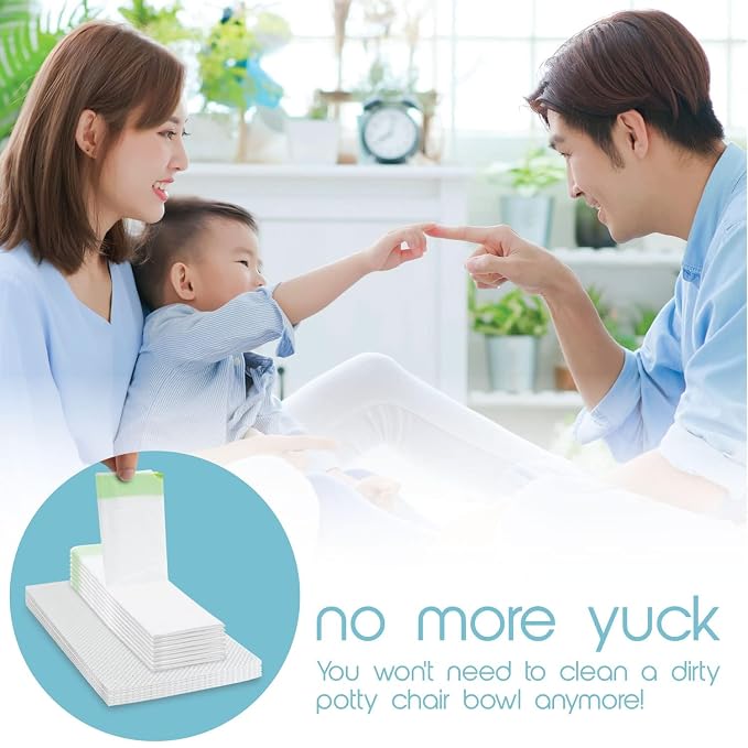 TidyTots Disposable Liners and Pads Compatible with OXO 2-in-1 Go Potty Chair for Potty Training Toddlers | Combo Travel Pack of 16 Potty Liners and 16 Absorbent Pads | Keeps Potty Seat Clean