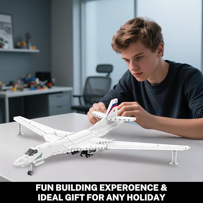 White Swan Fighter Building Block Set 33036, Military Aircraft Model Kit, Display & Collectible Toy for Adults 14+, Aviation Gifts for Fans & STEM Enthusiasts