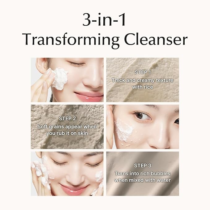 SU:M Secret Rice Nuruk Daily Exfoliating Cleanser (4.23 Fl Oz) - Soft Micro Foam Gentle Scrub Wash with PHA & Ceramide - Hydrating, Non-Irritating Pore Cleansing for Smooth Skin, Korean Skin Care