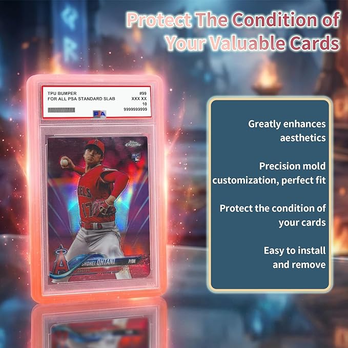 NAKIS Slab Guard for PSA Graded Cards, 5-Pack TPU Slab Protector Graded Guard Bumper Guard for PSA Graded Card Only, Gradient Color Glitter Limited Edition, (5) Multi-Color