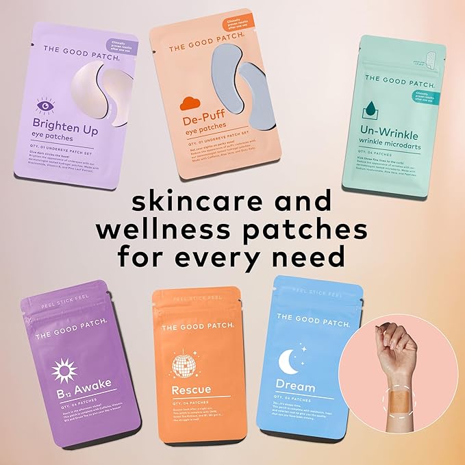 The Good Patch Un-Wrinkle Microdart Anti Wrinkle Patches for Crow’s Feet and Between Eyes, Made with Sodium Hyaluronate, Aloe Vera, Peptides, Clinically Proven (8 Total Microdart Patches)