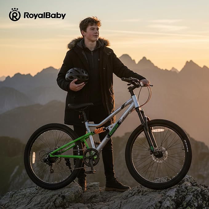 RoyalBaby Kids Mountain Bike for Boys and Girls, Ultra-Light Aluminum 20-26 Inch Wheel Bicycle for 6-14 Years Old Children, 7/21-Speeds Drivetrain