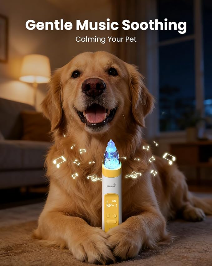 GROWNSY Electric Nasal Aspirator for Pet, Whisper-Quiet Nose & Ear Suction for Dogs, Cats, Puppies & Kittens, Adjustable Suction, Food-Grade Silicone, Relieve Congestion, Clear Milk, Clean Ears