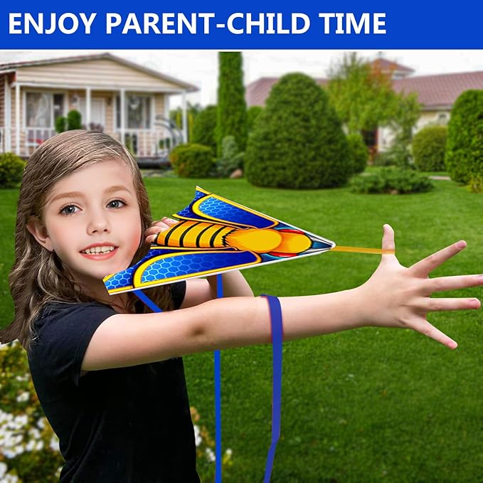 YongnKids 6 Pack/ 20 Pack Mini Kite for Boys Girls Age 3-5 4-8, Finger Launcher Kites Easy to Fly Ejection Flying Toys Kite for Kids Teens Ages Beach Park Backyard Outdoor Sports