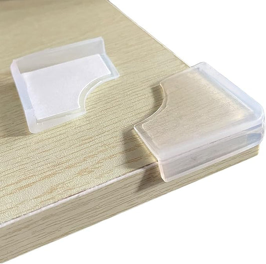 Food-Graded Silicone Clear Thin Corner Protectors, Baby Proofing Table Edge Guards, Pre-Taped Single-Side Adhesive for Kids Child Safety, Cabinets Counter Furniture Bumpers (12, 1/5x4/5 in (Width))