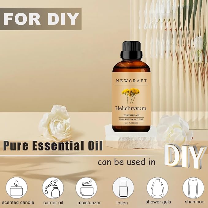 Helichrysum Essential Oils, 100% Pure and Natural Essential Oil for Aromatherapy Diffuser - Helichrysum/1 Fl Oz