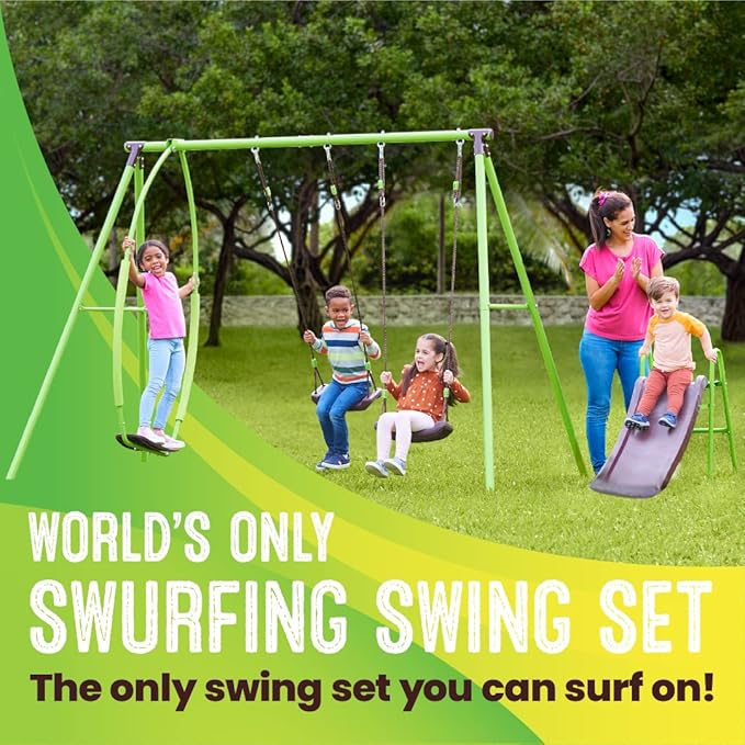 Swurfer PAW Patrol Swing Sets for Backyard, Swingset Outdoor for Kids