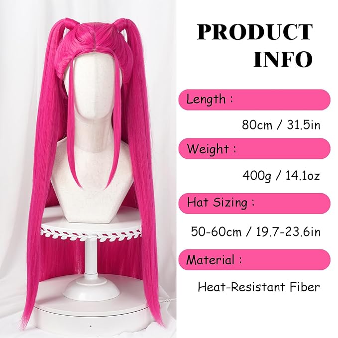 Pink Kp Style Dance Wig No Installation Needed Halloween Parties Stage Performances（Long Pink）